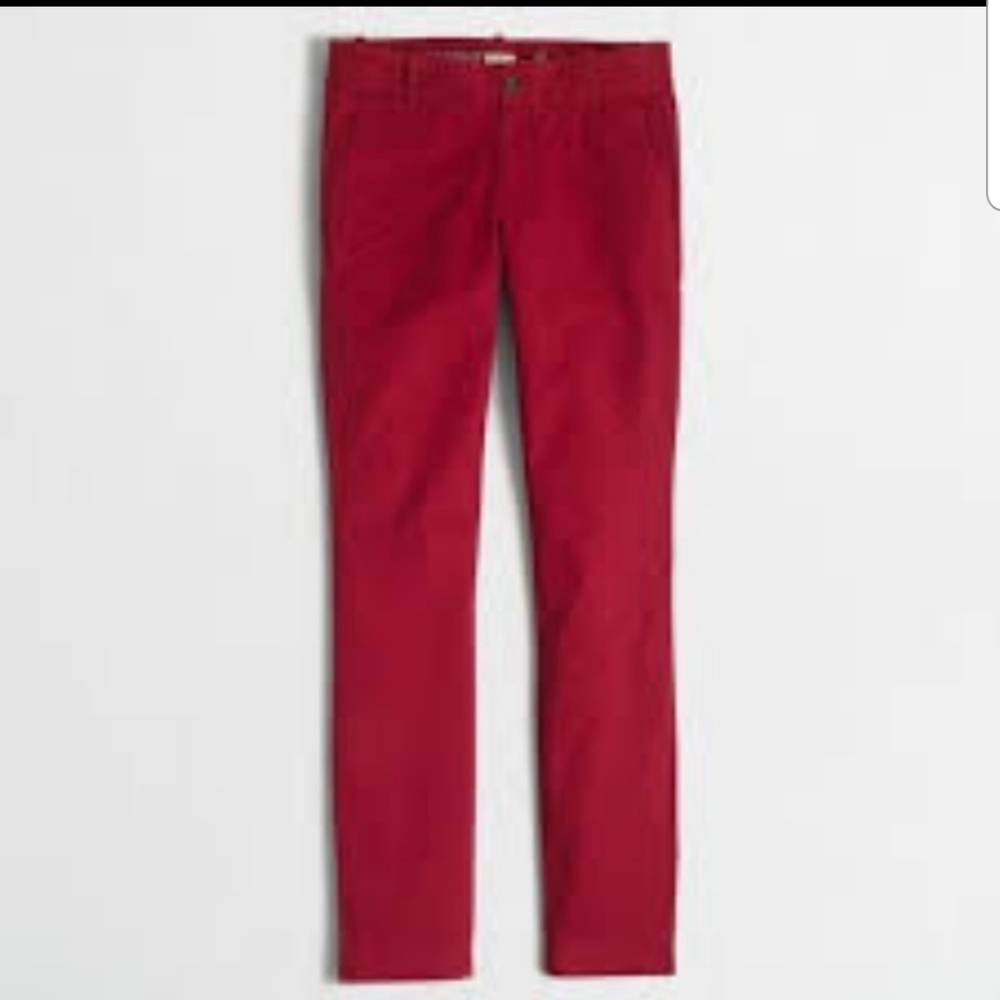 J crew Frankie pant stretch chino red